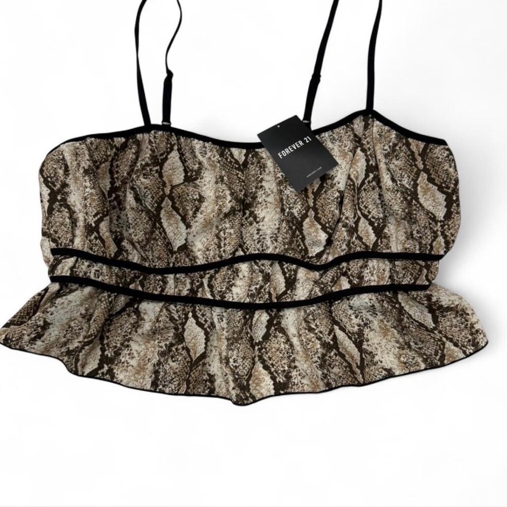 Forever 21 Brown and Black Snake Print Camisole